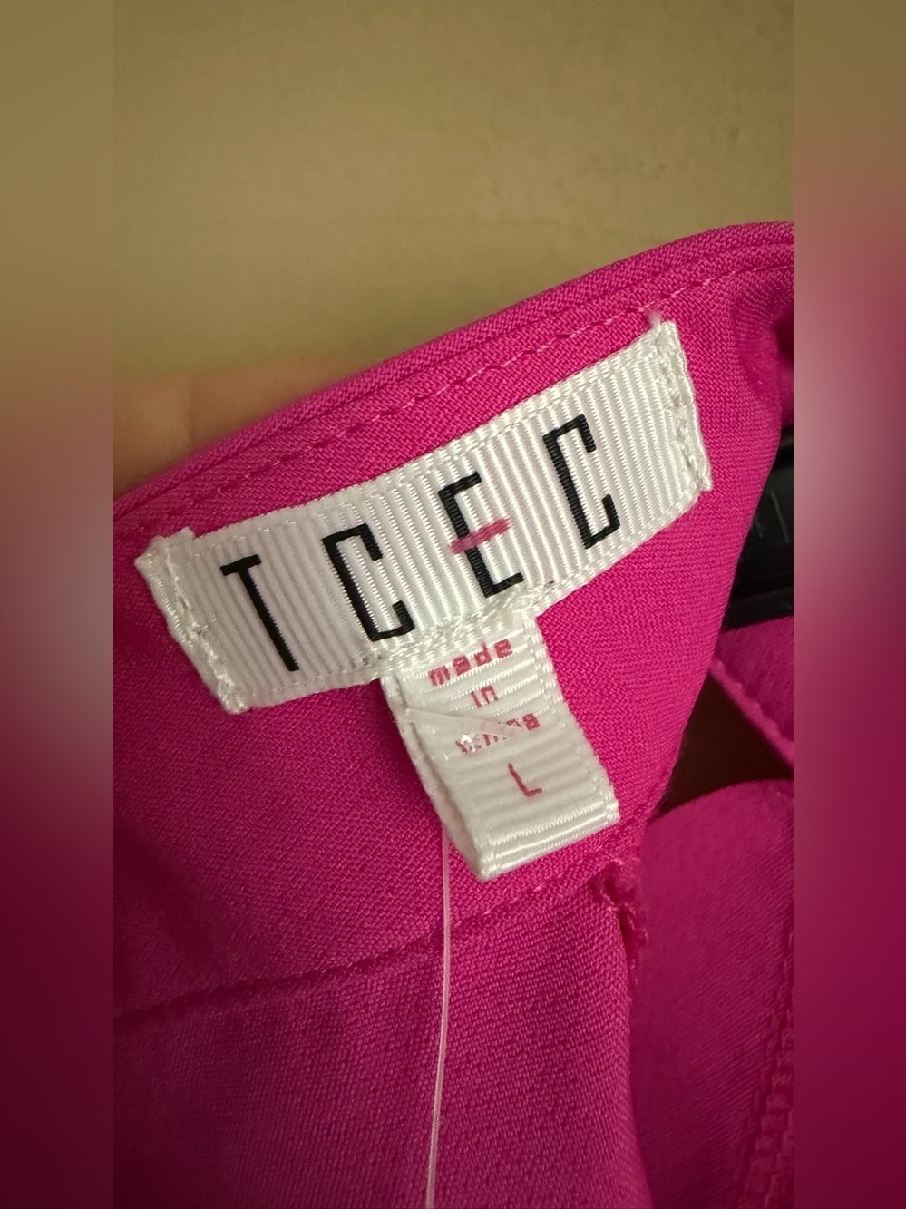 TCEC Hot Pink Scalloped Halter Mini Dress in size L - Picture 6 of 10